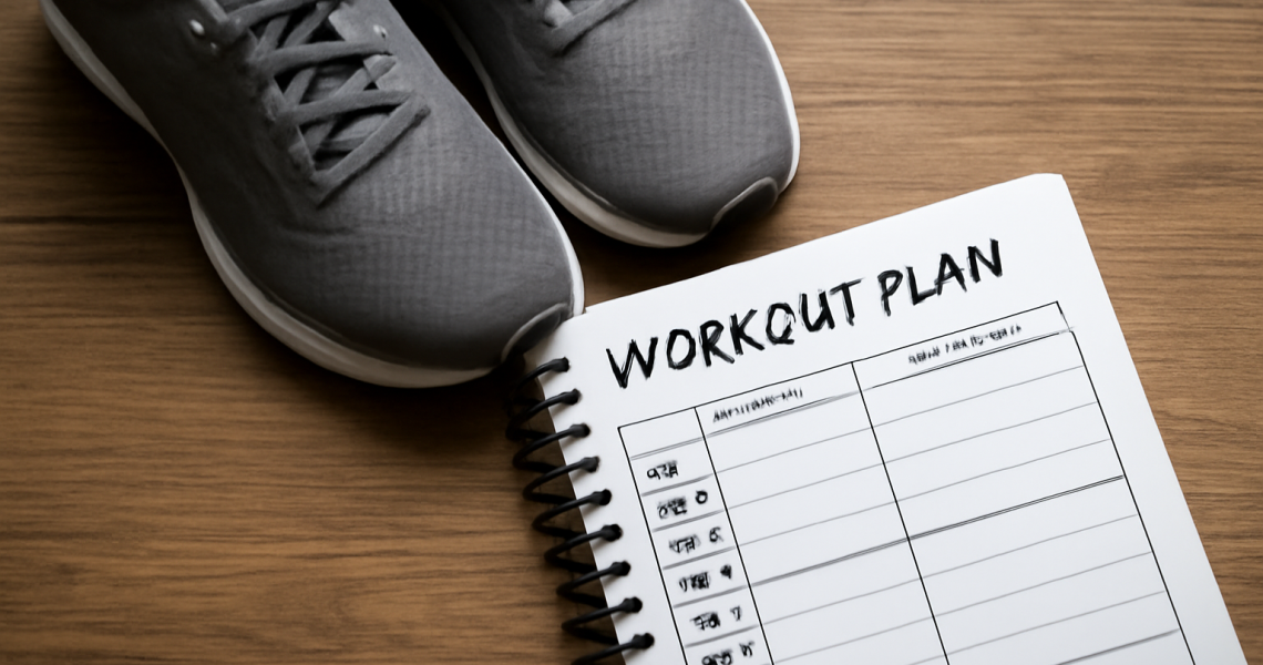 agenda d'entraînement avec paire de chaussures