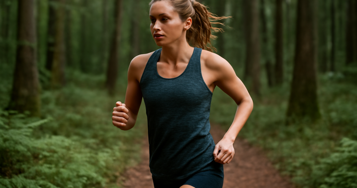 coureuse en foret alternant rythme