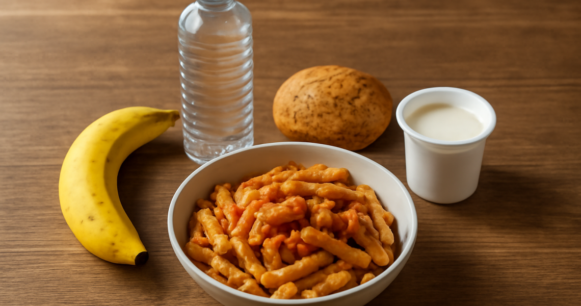 repas de récupération simple posé sur table