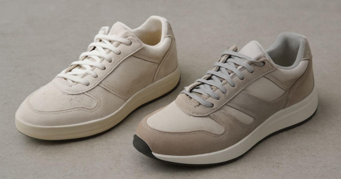 paire de baskets différentes côte à côte