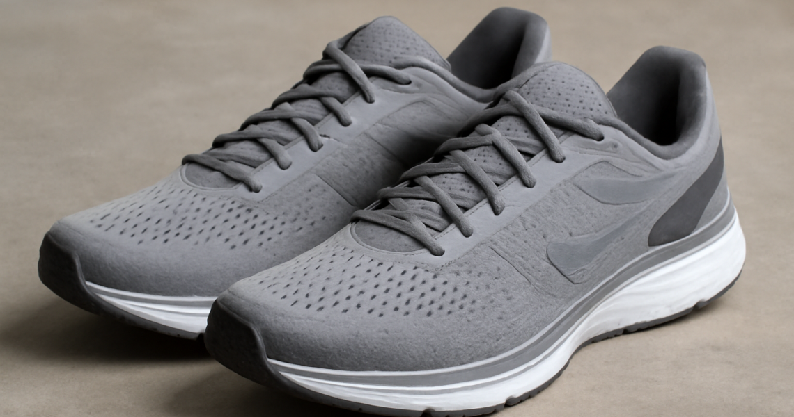 paire de baskets de course cote a cote