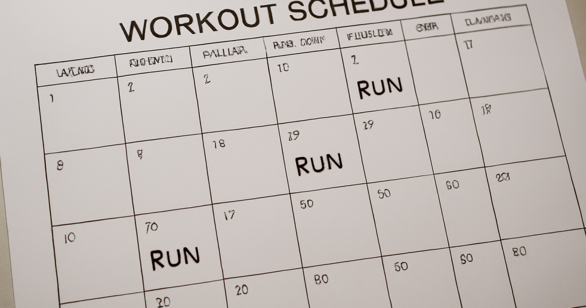 calendrier d'entraînement avec run noté