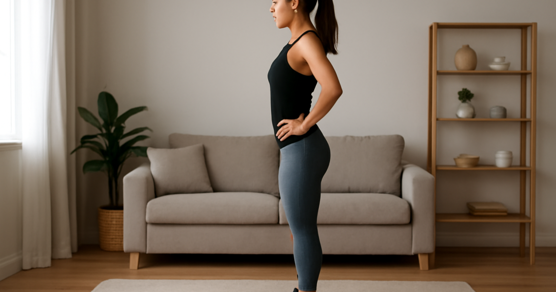 femme réalisant élevations de mollets à la maison