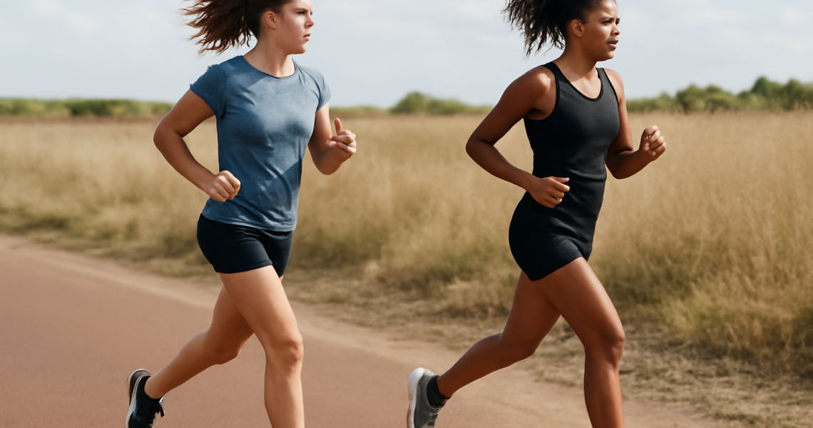 deux coureuses sur terrains différents côte à côte