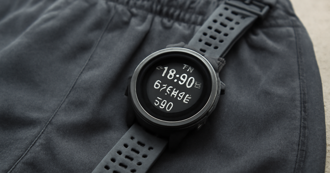 montre de sport posée sur short de course