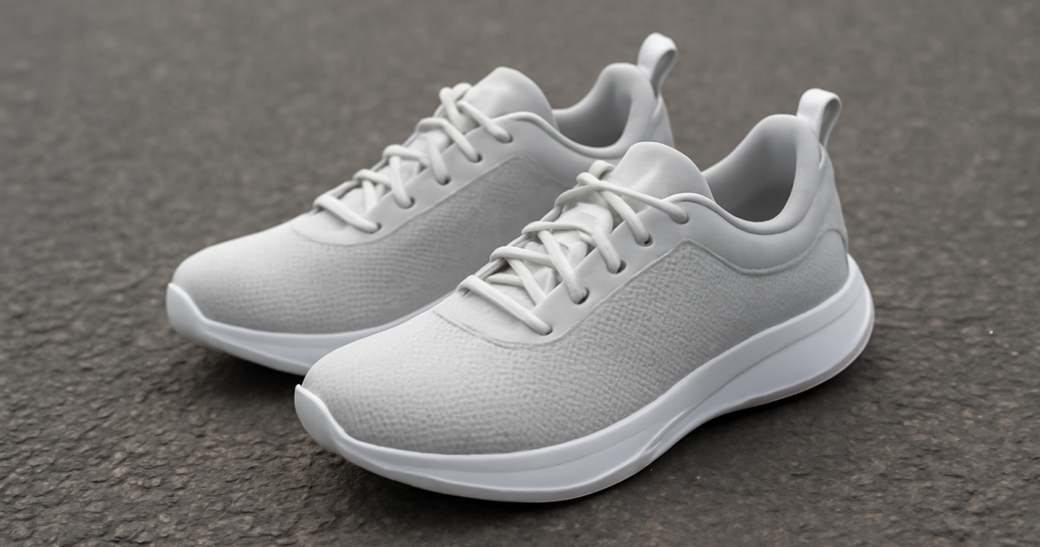 paire de baskets légères sur revêtement urbain