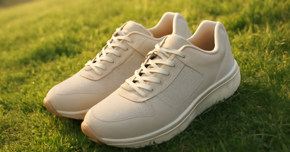 baskets posees sur pente herbeuse ensoleillee