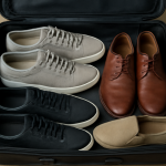 chaussures compactes rangees dans une valise