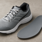 semelle posée à côté d'une chaussure de running