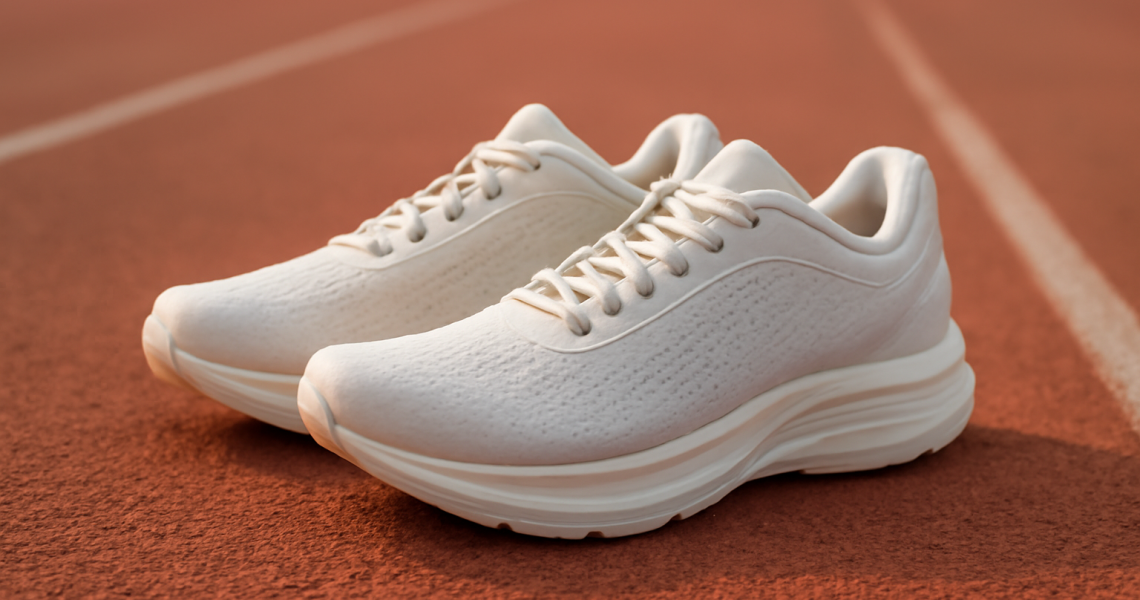 paire de baskets légères posées sur piste