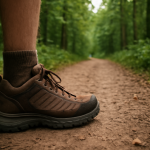pied en appui sur chemin forestier
