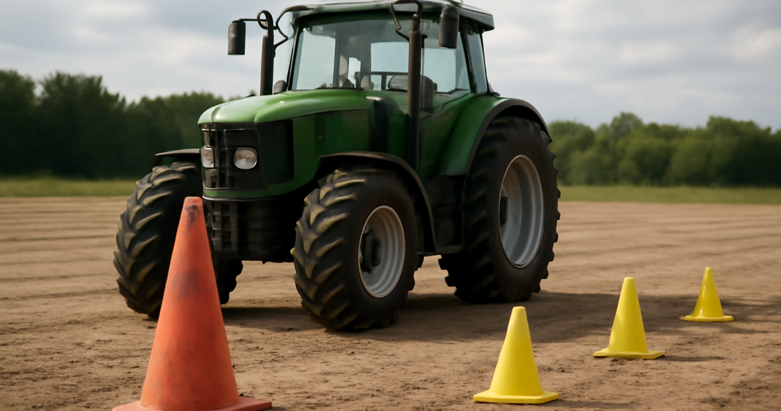 tracteur de cône et plots d'entraînement