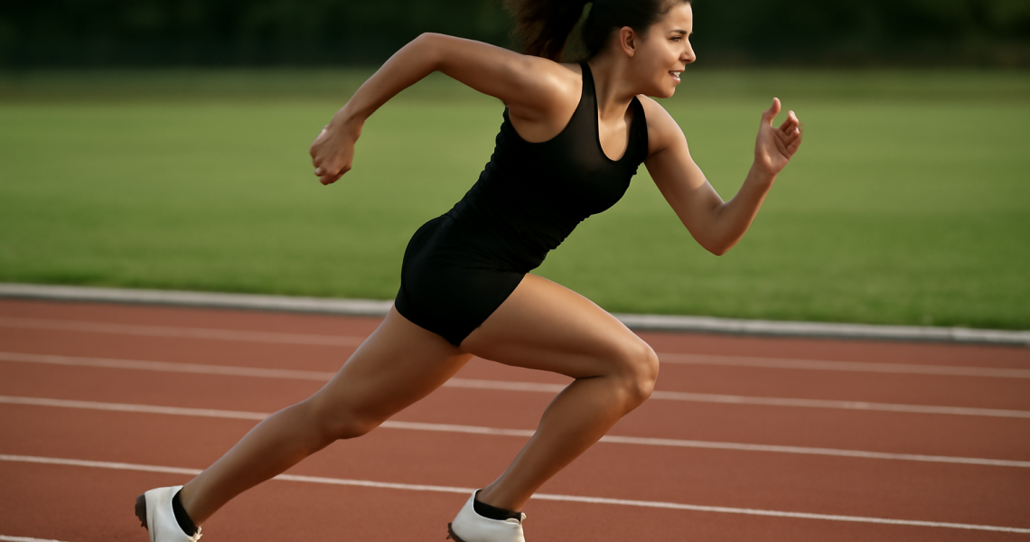 coureuse effectuant un sprint sur piste
