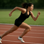 coureuse effectuant un sprint sur piste