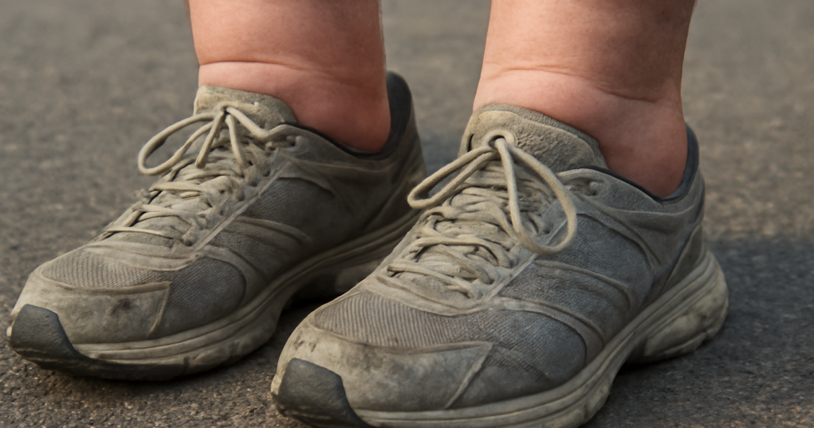 pieds gonfles dans baskets apres course