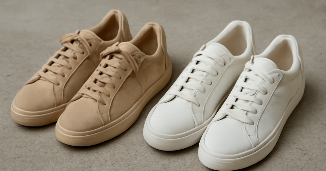 paires de baskets posees cote a cote