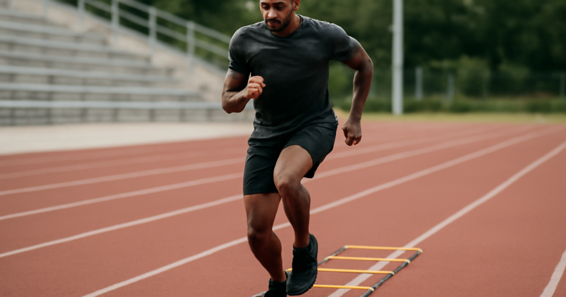 athlete effectuant drills de cadence sur piste