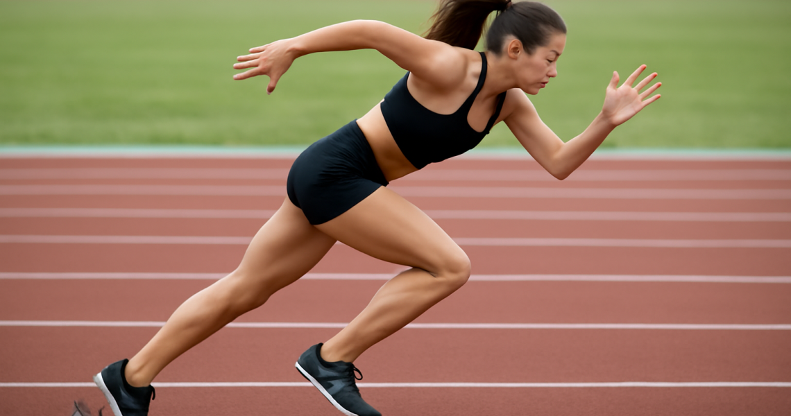 coureuse effectuant test de vitesse sur piste