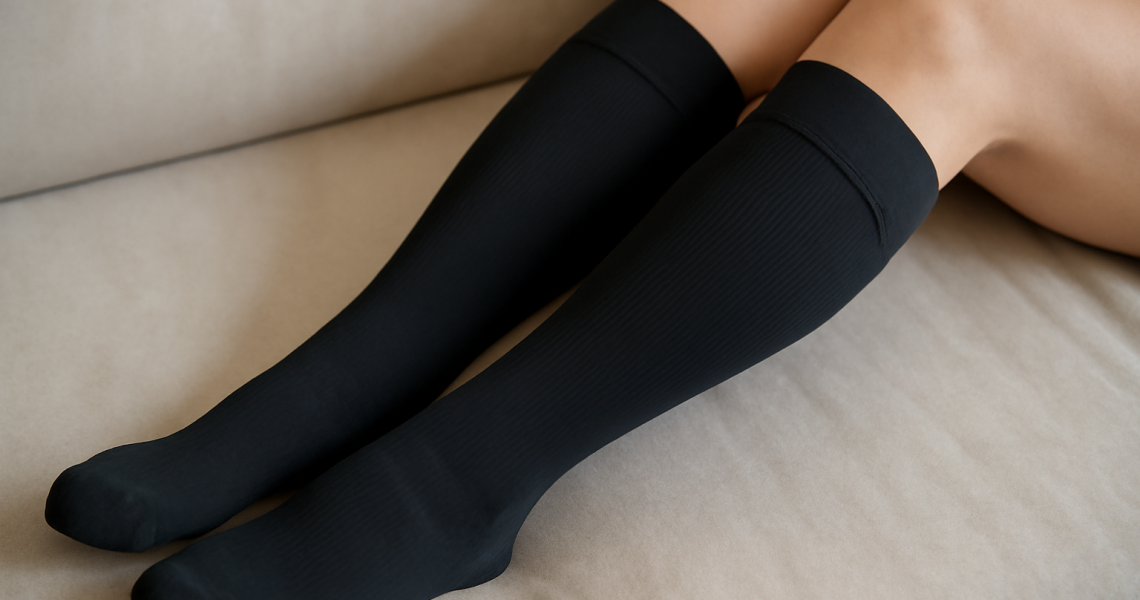 jambes en chaussettes compression au repos