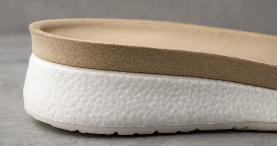 semelle montrant couche de mousse et profil
