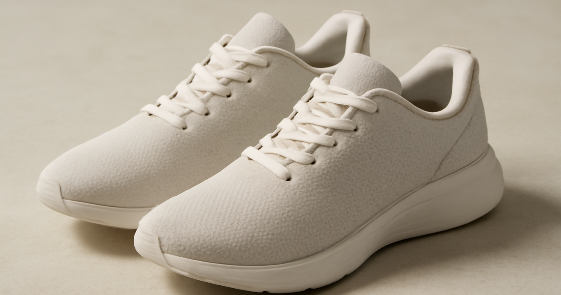 paire de baskets legeres posee sur sol clair